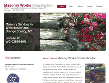 Tablet Screenshot of masonryworksconstruction.com